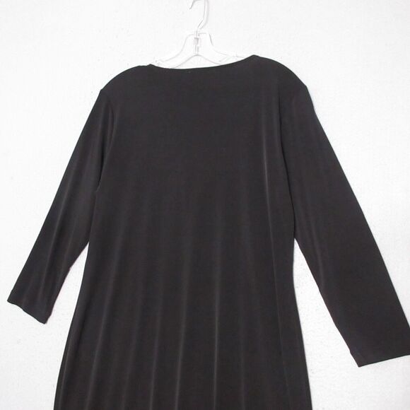 Calvin Klein Dress Plus 14 Black Lace Up Neck Shift Pullover Career Office - Picture 8 of 9